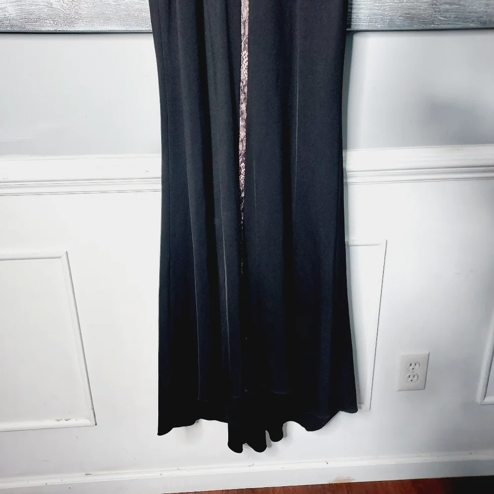 Adrianna Papell Lace Trim Asymmetric Stretch Formal Dress/Gown Sz-8 - Picture 5 of 9
